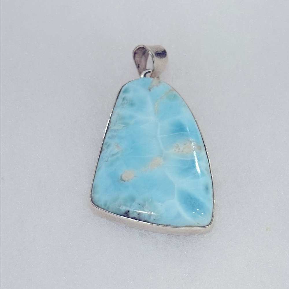 Sterling Silver Caribbean Larimar Pendant - Picture 2 of 6